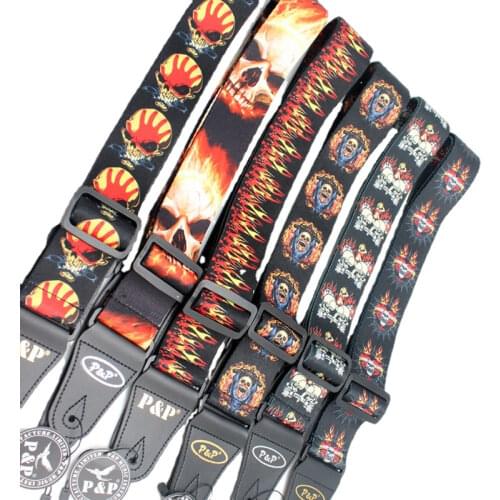 Flame Series Thermal Printing Electric Guitar Acoustic Guitar Folk Guitar Bass Strap