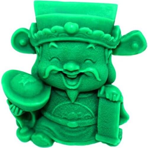 Silicone mold God of Wealth design Decorative resin clay mould fondant cake molds Deco candle moulds aroma stone silica gel mold