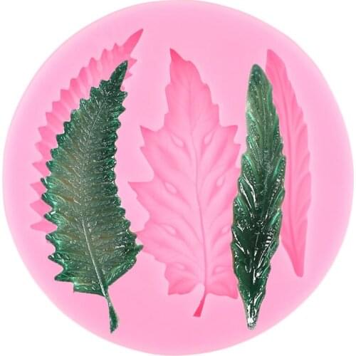 Fern Leaf Silicone Molds 3D Leaves Fondant Cake Decorating Tools DIY Cupcake Baking Mold Chocolate Candy Polymer Clay Moulds