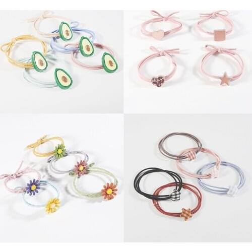 1Pc Cute Ins Style Elastic Hair Bands Scrunchies Ponytail Holder Rubber Hair Rope Styling Tool For Girls Hair Braider Accessory