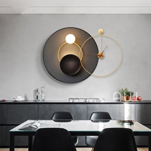 Modern Oil Painting Wrought Iron Wall Clocks Wall Decoration Home Livingroom Wall Mural Ornaments Hotel Club Wall Sticker Crafts