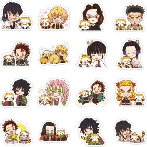 40Pcs Anime Demon Slayer Kimetsu No Yaiba Sticker Waterproof Skateboard Luggage Guitar Refrigerator Kid Sticker Gift