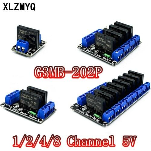 Smart Electronics 1 2 4 8 Channel 5V DC Relay Module Solid State Low Level G3MB-202P For SSR AVR DSP Realys Expansion Board