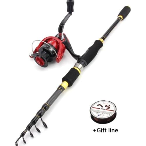 1.8m-2.7m Rod Reel Combos Telescopic Spinning lure rod and Reel Set fast Beginner fishing Travel Rod vara de pesca com molinete