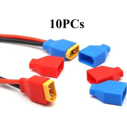 10pcs XT60 Plug/Wire Protection Cover Cap Silicone Case Lipo Battery Connector Shell Jacket Sheath for RC FPV Racing Drone DIY