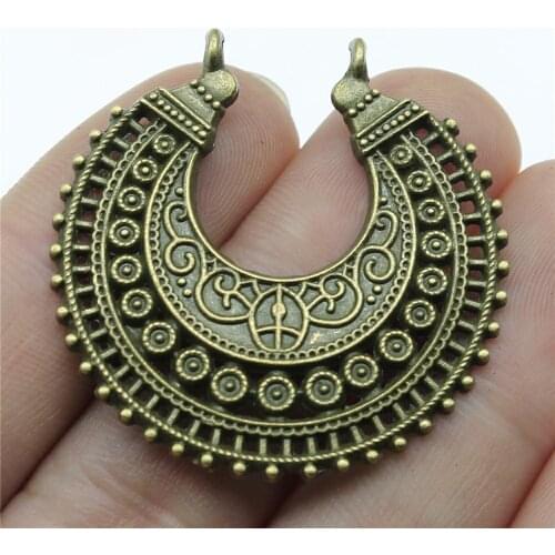 2pcs 38x37mm Charm Crescent Earrings Finding Vintage Bohemia Crescent Vintage Earrings Finding For Jewelry Making