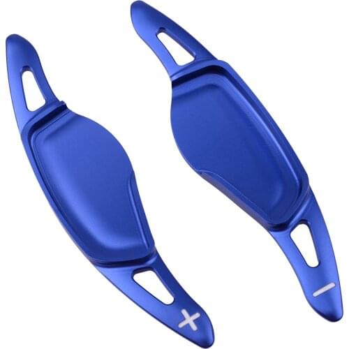 2pcs Blue Car Auto Steering Wheel Shift Paddle Shifter Extension Aluminum Alloy Fit For BMW X3 X4 X5 M5 Z4 5 7 Series 2019