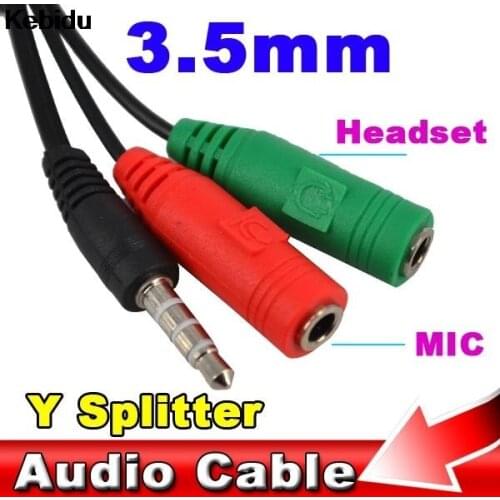 2017 High quality Data Stereo Audio Male to 2 Female 3.5mm Headset Mic Y Splitter Cable Adapter For iPhone For HTC