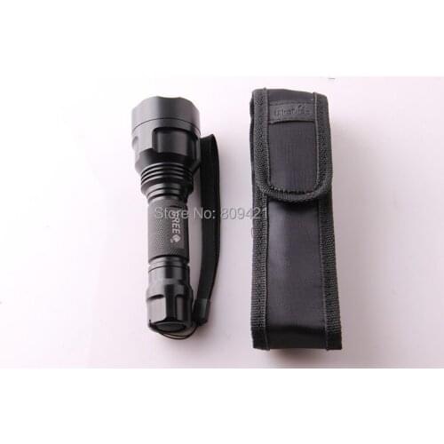 300pcs/lot Torch Soft Nylon Pouch Holster w/ Tight Closure Flashlight cloth case 16cm for Ultrafire C8 protective sleeve