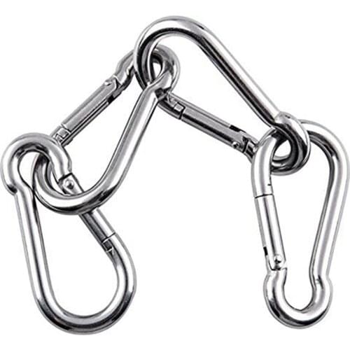 4Pcs M6 Spring Snap Hooks Heavy Duty Stainless Steel 304 Swing Set Accessories Fit for Gym,Camping,Traveling