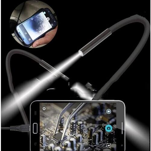 5.5mm Android Phone Sewer Video Endoscope USB Pipe Inspection Snake Camera Hose Endoscopic Industrial Borescope for Weapons Cars