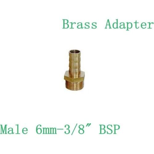 5pcs 3/8" BSP Male-6mm Barb Hose Brass Adapter Coupler 6mm-3/8" BSP