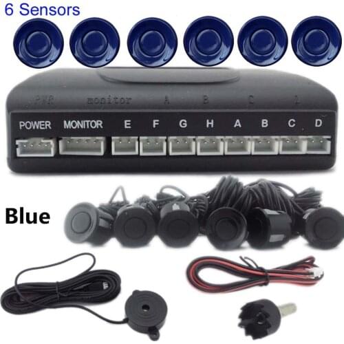 New arrival Car Parking sensor 6 sensors Buzzer Backup Radar Detector System Reverse Sound Alert 9 colors for choice