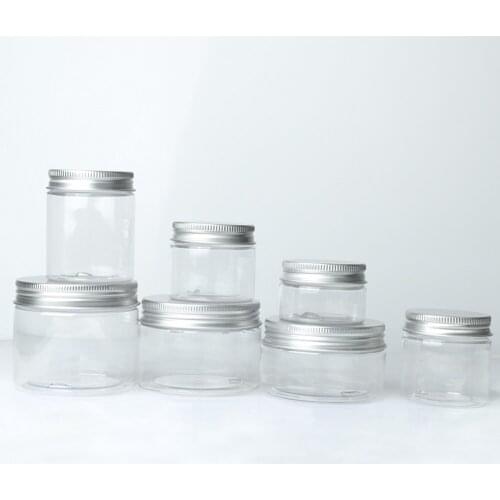 20PCS Storage Jar 30/50/60/80/100/120/150ml Empty Plastic Jar Cosmetic Jar Container PET Clear Sample Pot Snack dry food Gel Box