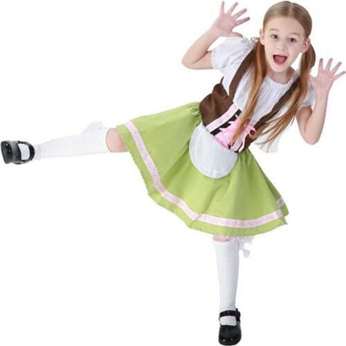 Free Shipping Girl Dress For Halloween Costumes German Beer Festival Clothing Maid Outfit Waitress Uniforms 3S68135