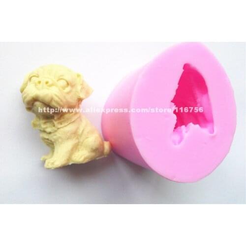 Free Shipping Dog Shaped Silicone Mold Cake Decoration Fondant Cake 3D Food Grade Silicone Mould 175
