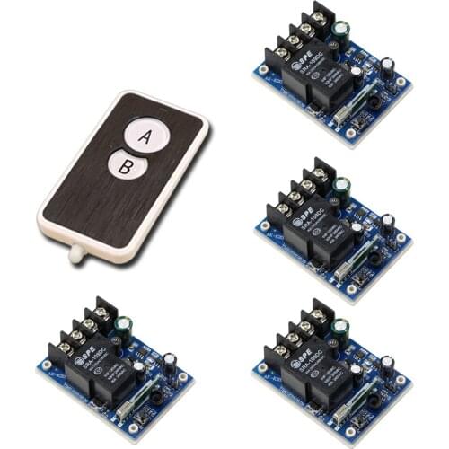 Household Intelligent Wide Voltage DC12V-48V 30A RF Wireless Remote Control System 4 piece Receiver & 1 piece Transmitter