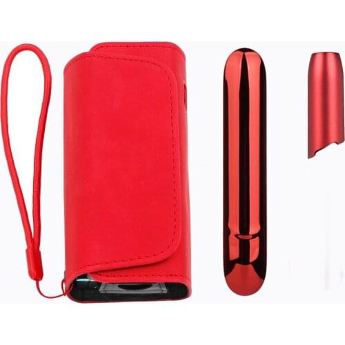 8 Colors Double Book Flip Bag + 1 Side Cover + 1 Cap for Iqos 3.0 Duo Case Holder Wallet Leather Pouch Accessories