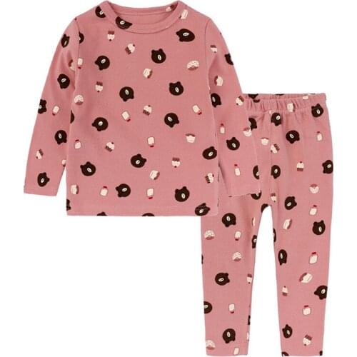 Childrens Sets 2018 Spring Girls Pullover Clothing Kids Cartoon O-Neck Home Wear Cotton Full Child Tracksuits Baby Boy Clothes