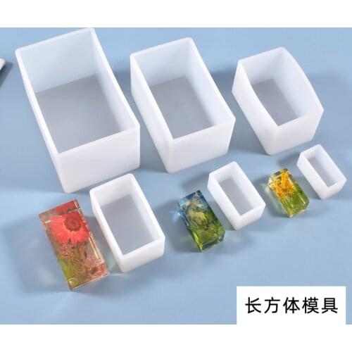 DIY Rectangular Silicone Mold Resin Dry Flower Filling Molds For Storage Jewelry Mold