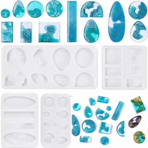 4 PCS Island Resin Molds, Creative Ocean Style Silicone Molds Epoxy Resin Molds for Jewelry Making, Pendant, Necklace, DIY Craft