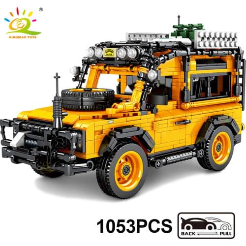 HUIQIBAO 1053pcs Racing Car Speed Champions Building Blocks Technical City Sport Pull Back Off-Road Vehicle Bricks Toys Child