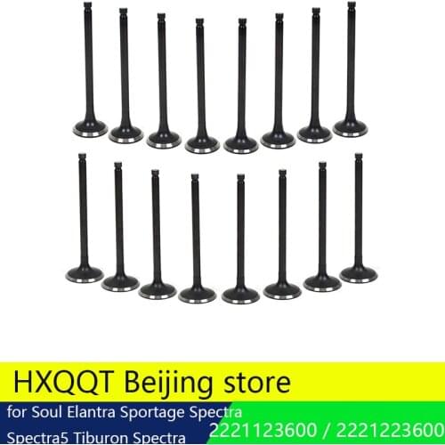 Intake Exhaust Valve Kit w/ Viton Valve Stem Seals Fits for Hyundai Tucson Elantra Tiburon Spectra for Kia 2.0L Soul Sportage