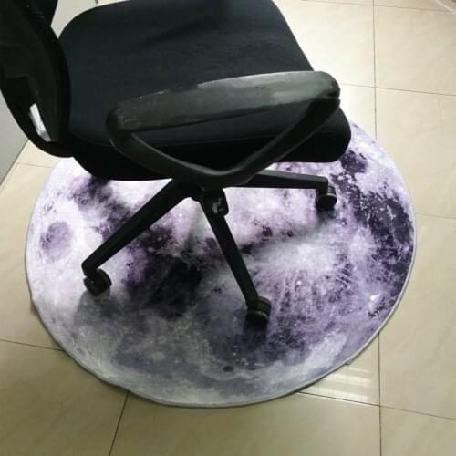 Vibrant 3D Moon Round Carpet For Living Room Diameter 80/100/120/160cm Chair Rugs Soft Velvet Sofa Side Mat Alfombra