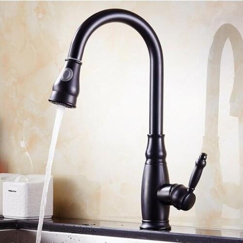 Kitchen Luxury Oil bubbed Pull Dow basin Faucet Wholesale New arrival Solid Brass Swivel Pull Out Spray Gooseneck Sink Mixer Ta