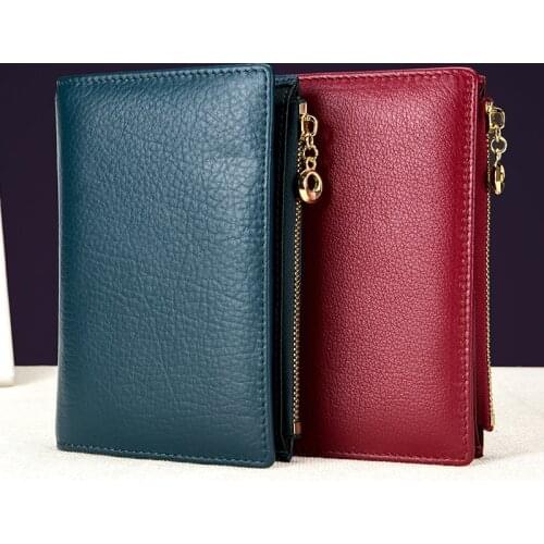 Fashion Women Passport Package Genuine Leather Card Holder for Men Lady Long Thin Coin Purse