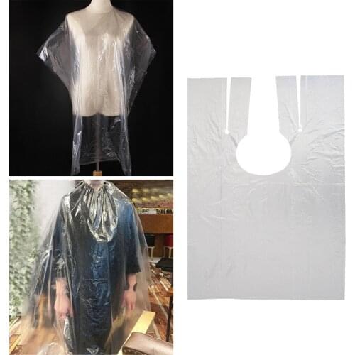 50 Pieces Disposable Hair Cutting Cape DIY Hair Salon Gowns Capes + Clips