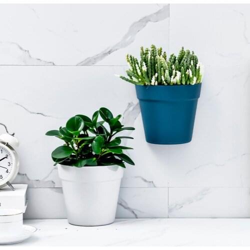 Wall-mounted Punch-free Plastic Flowerpot Creative Wall Balcony Flowerpot PP Skin-friendly Durable Traceless installation