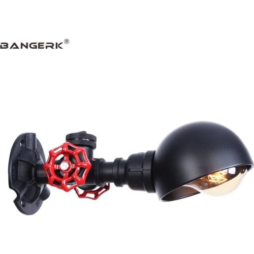Antique Black Water Pipe Wall Light LED Industrial Edison Wall Sconce Switch Loft Decor Wall Lamps Home Lighting Luminaire