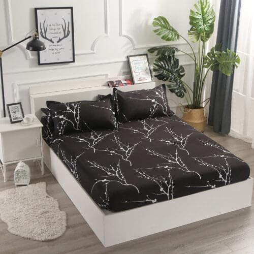 [Fitted Sheet Mattress Cover]26 styles Sanding Bedding Linens Bed Sheets With Elastic Band Double Queen Size Bedsheet