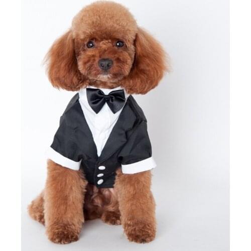 New Pet Dog Clothes Puppy Cat Tuxedo Bow Tie Wedding Suit for Chihuahua Costumes Coat Spring Summer Dog Clothing