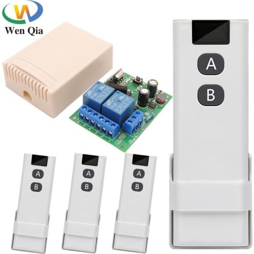 433mhz Remote Control AC 220V 110V 2ch Wireless Universal Relay Receiver Module and Transmitter with mount clip,for Garage/Light