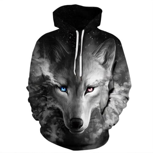 QNPQYX Fashion Wolf Ancient Digital Printing Men/Women Hoodies Cap Windbreaker Jacket 3d Hooded Sweatshirts harajuku streetwear