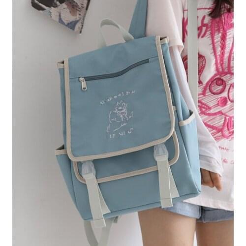 Fashion College Men Women Backpack Bag New Embroidery School Bags for Teens Female Waterproof Laptop Backpacks Ladies Ruckpack