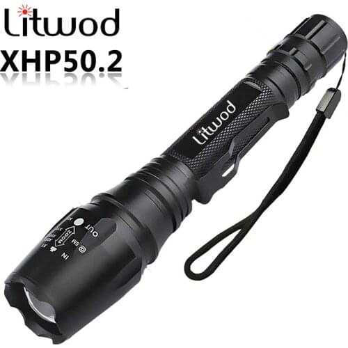 Outdoor Portable XHP50.2 Camping Light Torch Led Flashlight Sport Bulbs Aluminum 8000 Lumen Outdoor Rechargeable Adjustable 10W