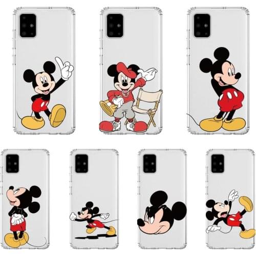 Funny Mickey Mouse Lovely Anime Style Transparent Phone Case Hull For Samsung Galaxy A 50 51 20 71 70 40 30 10 80 E 5G S Shell A