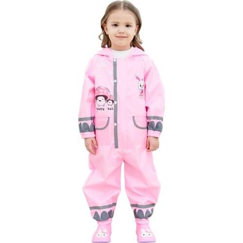 Tianwang High Quality Lovely Multifunctional Raincoat Girl Waterproof Windproof Soft Light Kids Rainwear Jumpsuits