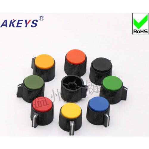 10 pcs KNP-20 potentiometer bakelite plastic color knob handwheel positioning switch knob band switch cap