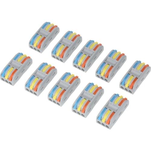 10pcs Wire Connectors Compact Splicing Connectors Cable Connector Set Lever Lock Connectors Universal Wiring Cable Connector