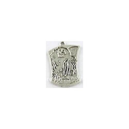 40 Tibetan silver Shield Charms A8461