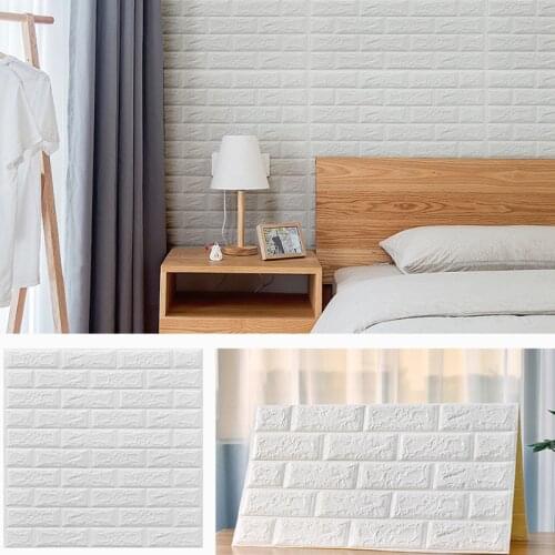 70X77cm PE Foam 3D Wall Paper Safty Home Decor Wallpaper DIY Wallpaper Brick Living Room Kids Bedroom Decorative Sticker