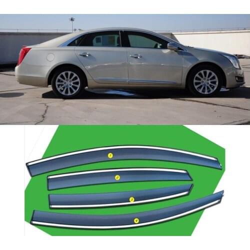 For Cadillac XTS 2013- 2021 Car Styling Chrome Car Window Sun Vent Visor Rain Guards Sun/Rain Shield Exterior Decoration YJD