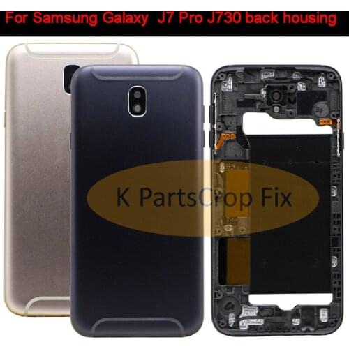 Free shipping J730 Battery Back Cover For Samsung Galaxy J7 2017 J7 Pro J730 Battery Rear Door Housing Cover Case+Adhesive