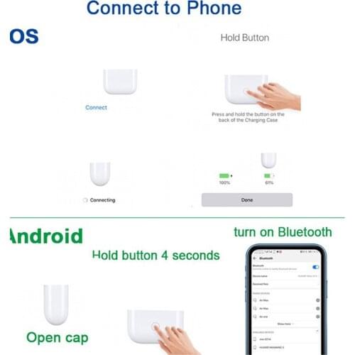 Air Gen 3 AP3 H1 Chip Wireless Charging Bluetooth Headphones Air 2 Earbuds 2nd Generation with valid number