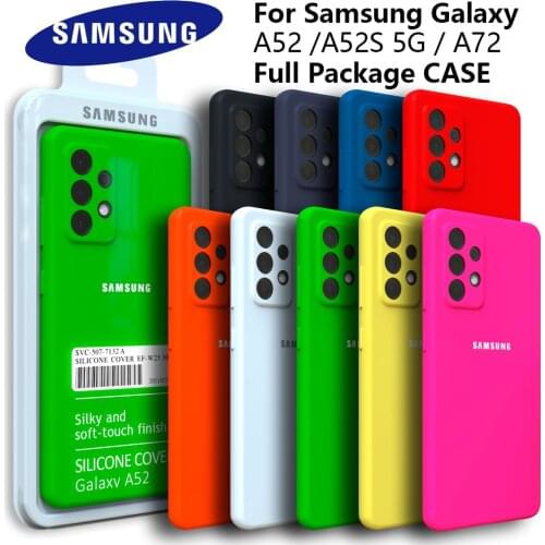 Samsung A52 5G 4G Original Back Case Liquid Silicone Case Silky For Samsung Galaxy A72 5G 4G Protective Case For Galaxy A52 A72