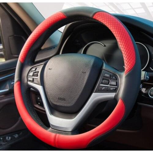 D shape car embossed steering wheel cover pu leather handle covers Four Seasons General steering-wheel case for Man and Women